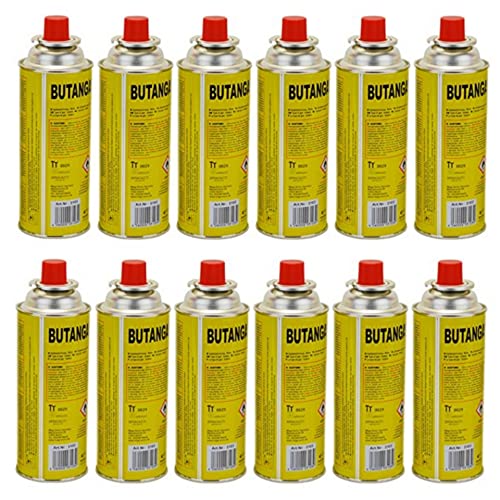 Starlet24 12x MSF-1a Butan Gas-Kartusche 227g für Gaskocher, Campingkocher, Heizung, Unkrautbrenner, Bunsenbrenner – geeignet für tragbare Gasgeräte, Lange Betriebsdauer, Sicherheitsventil