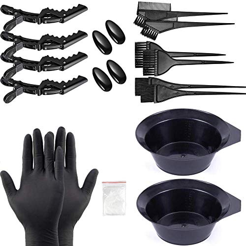 Haar Färben Färbung Set,20 Teile DIY Beauty Salon Tool Kit,Bürstenkamm, Haartönungsschale, Färbebürste, Ohrabdeckung, Handschuhe für DIY Salon Haarfärbemittel,Friseur Zubehör