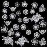 30 Stück Spitzen Applikations Flicken Blumen Spitzenpatches Stickerei 3D-Stoff Stickpatches Organza Lace Appliques Blumen-Aufnäher zum Reparatur und Dekoration von Kleidung (weiß)