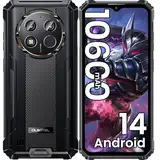 OUKITEL WP28E (2025) Outdoor Smartphone Android 14, 10600mAh Outdoor Handy Ohne Vertrag, 16GB + 64GB /1TB, 6,52" Smartphone mit 13MP Kamera, IP68 Wasserdicht, Dual 4G SIM/NFC/GPS/OTG/Face ID -Schwarz