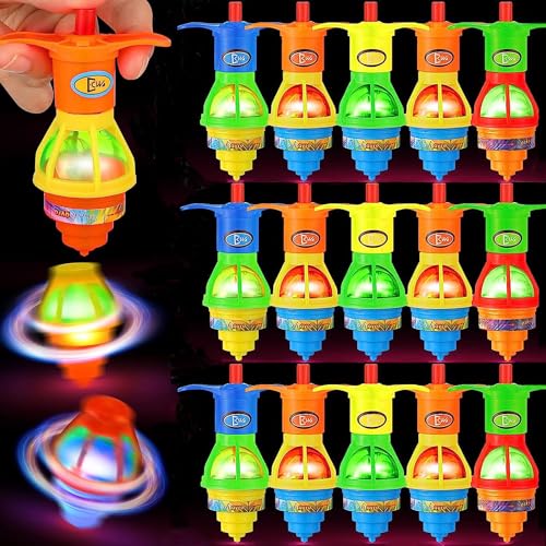 Piucrty Mitgebsel Kindergeburtstag Gyroskop Kreisel Leuchtspielzeug Kinder 15Pcs Led Spielkreisel Gastgeschenke Geburtstag Tombola Preise Leuchtkreisel Give Aways Pinata Füllung Kleine Geschenke
