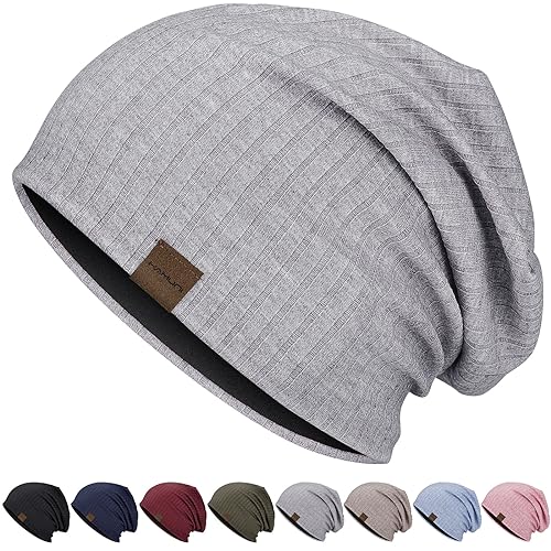 HAMUNI Slouchy Beanie Hip-Hop Weiche Leichte Laufende Beanie Mütze Atmungsaktivität Erwachsene Zwerg Hüte Chemo Cap Schädel Cap für Herren Damen