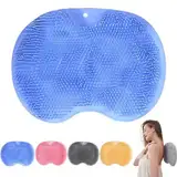 Fußbürste Fußwäscher Dusche Fußmassagegerät,Silikon Dusch Rückenschrubber,Massage Pad mit Rutschfesten Saugnäpfen für Fußpflege Entspannung,Erhöhung der Durchblutung,Peeling(Blue)