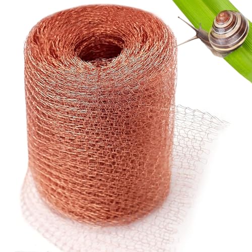 BUCOMTU Kupferband Gegen Schnecken Kupfernetz Schneckenzaun Kupfernetz Geeignet für Verhindern Gartenmaus Nacktschnecken Vögel Schnecken Insekt Schneidbares Kupfergewebe (10M)