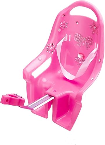 Moshay Universal Doll Bike Seat with Stickers DIY Decal Girls Kids Bike Accessories (Pink)