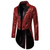 Glitzer Sakko Herren Goldene Hochzeit Party Pailletten Blazer Slim Fit Männer Anzug EIN Knopf Smoking Jackett Herren Weihnachten Silvester Party Glänzende Anzugjacke Performance-Kostüm