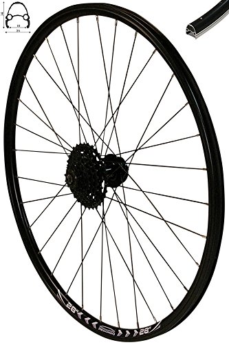 Redondo 28 Zoll Hinterrad Laufrad Felge Schwarz Disc + 9-Fach Shimano Kassette