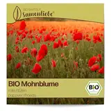 Samenliebe BIO Mohnblume Samen alte Sorte rote Blüten 2000 Samen samenfestes Blumen Saatgut für Garten Freiland und Balkon BIO Blumensamen