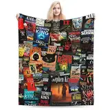ATOurDealss Die komplette Kollektion von Stephen King Books, weiche, gemütliche Fleece-Überwurfdecke, Plüsch, leicht, warm, flauschig, Flanelldecken und Überwürfe für Couch, Sofa, Bett, 203 x 152 cm