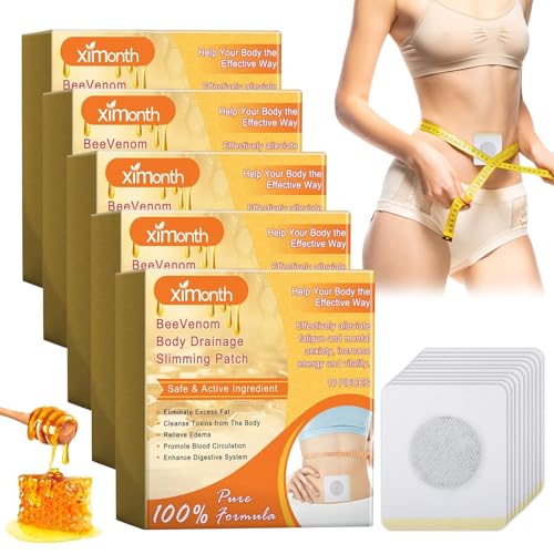 Abnehmen Patch, 50 Stück Bienengift Lymphdrainage Schlankheitspflaste, Abnehmen Schnell Fettverbrenner Slim Patch Bienengift Abnehmpflaster, Anti Cellulite&Fat Burning Slim Patches für Bauchfett Eimer