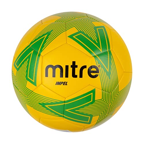 Mitre Impel L30P Fußball, hohe Strapazierfähigkeit, Formbeständigkeit, Gelb/Grün, 5