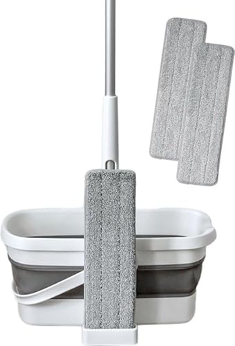 TECHWEISE 4-in-1 Wischmopp set mit Eimer, Sprühfunktion, und Auswringfunktion - Mop Set, Bodenwischer