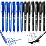 Teokantz 12 Stück Radierstifte, 0.5mm Radierbare Stifte, Tintenroller Radierbar, Kugelschreiber Radierbar, Erasable Pen für Schulen Büroräume Malerei - 6 Blau 6 Schwarz