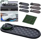 Multifunction Car Anti-Slip Mat Auto Universal Phone Holder, 3 In 1 Auto Anti-Rutsch-Pad, Handyhalterung Auto, Silikon-Matte Telefonpad für Autodekorationen, Brillen, Handys Verwendet (A)