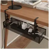 Kabel-Management-Tablett unter dem Schreibtisch – Kabel-Management-Organizer, Kabelmanagement unter dem Schreibtisch (Black)