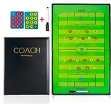 CREADY Taktiktafel Fußball, Taktikboard Fussball, Trainermappe Fußball Taktikmappe Fußball mit Marker Stift enthalten magnetische Chips und Marker
