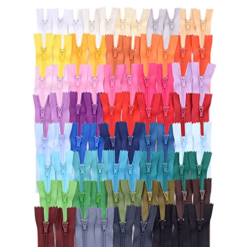 Jajasio Set 80 Reißverschlüsse Sortiert Nicht teilbar, Ersatz Reissverschluss für Hosen, Kleidung und Tasche Reparaturset 12 cm