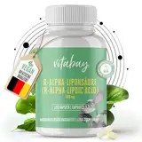 Vitabay R-Alpha Liponsäure 300mg - 120 vegane hochdosierte Kapseln - Bioverfügbar, Laborgeprüft & hergestellt aus hochwertigen Rohstoffen - Antioxidans Alpha Lipoic Acid R Alpha Liponsäure hochdosiert