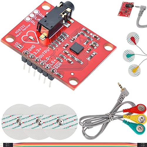 DAOKAI EKG-Modul AD8232 EKG-Überwachungssensor Messung Puls Herzfrequenzsensor Modul Kit mit Dupont-Kabel EKG-Sensor-Kit für Arduino