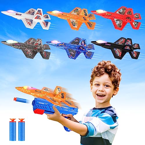 6 Pack Flugzeug Spielzeug Styroporflieger Kinder Wurfgleiter Flieger Styropor Katapult, Coole Outdoor Draußen Garten Spiele Spielzeug Geschenk Jungen Mädchen ab 3 4 5 6 7 8 9 10 11 12 Jahre Geburtstag