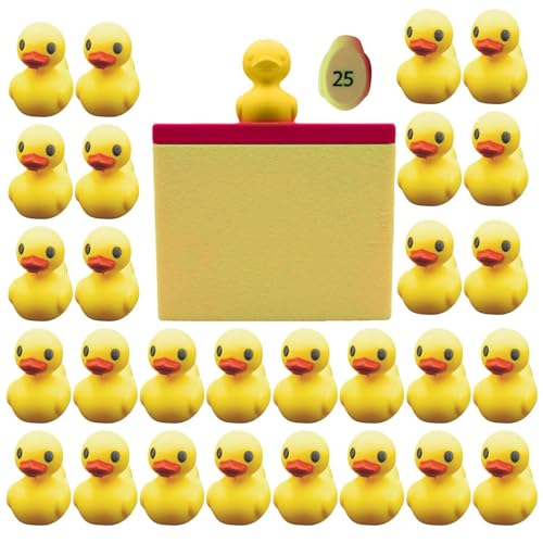 Miniatur- – Klassenzimmer-Management-Glücksenten, kleine Entenfiguren, Studentengruppe, Gruppenorganisationswerkzeuge, Lehrerbedarf, 25 nummerierte für das Klassenzimmer