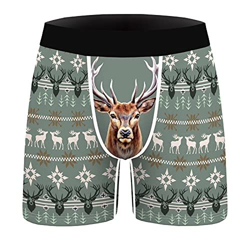 Boxershorts Herren Weihnachten Unterwäsche Weihnachten Paar Partner Look Unterhosen Schneemann Rentier Gedruckt Männer Boxershorts Frauen Slip Nachtwäsche Reizwäsche Retroshorts