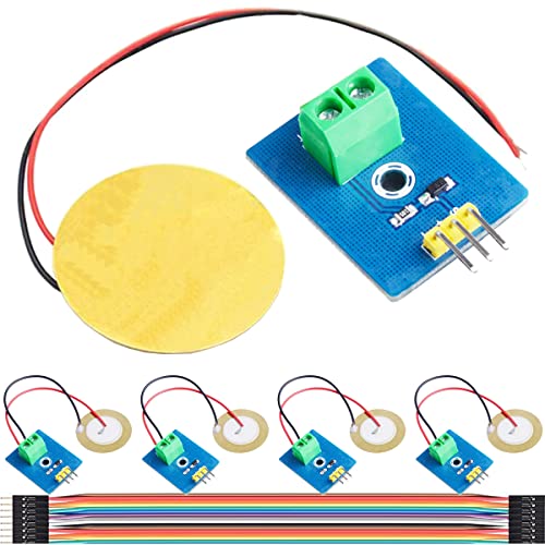 DAOKAI Ceramic Piezo Vibration Sensor Modul 3.3V 5V erkennt Vibrationen Sensor analoges Signalausgangsmodul mit Dupont-Kabel für Arduino DIY Kit(5 Stück)