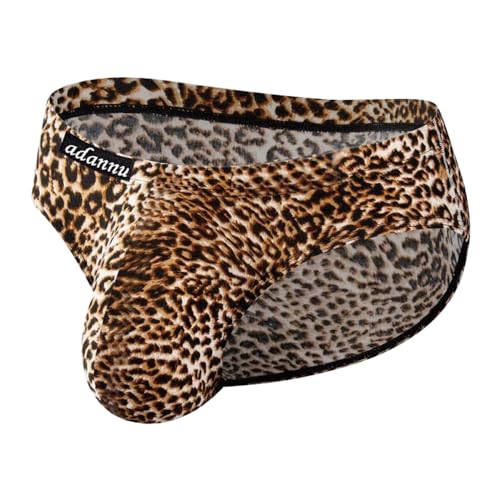 MissSec Herren-Slip Leoparden-Druck Unterwäsche (DE/NL/SE/PL, Alphanumerisch, L, Regular, Regular, 1, gelb)