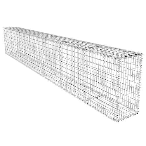 vidaXL Gabionenwand Verzinkter Stahl 600x40x100cm Gabione Steinkorb Drahtkorb