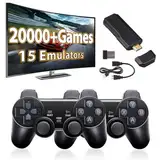 Retro Konsole Spielkonsole Game Stick, 21000+ Spielen Videospielkonsole mit 2 Gamepads, Plug and Play Game Stick 4K HDMI Retro Konsole, Spiele Geschenk für Erwachsene und Kinder Jungen (128G S+)