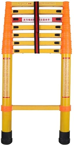 KEppd Extension Fiberglas Teleskopleiter 2M/3M/4M/5M hoch, Nicht leitende Trittleiter Teleskopleiter für Dachboden & Gebäudeinstandhaltung, Belastung 150kg (Size : 3m/9.8ft) (2.5m/8.2ft)