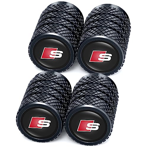 für Audi S Line Ventilkappen, Reifen Ventilkappen für Audi S Line S1 S2 S3 S4 S5 S6 S7 S8 SQ2 SQ5 SQ7 SQ8,Ventilkappen mit Dichtung für stabilen Reifendruck, Autoventil Kappe, 4 Stück