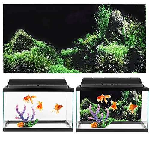 Acouto Aquarium Aquarium Meeresboden Wasser Gras Hintergrund Dekoration Malerei PVC Aufkleber (61 X 30 cm) Aquarium Dekoration (61 * 30cm)