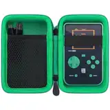 Aenllosi Harte Tasche kompatibel mit Blaze Evercade Capcom/TAITO/Atari/Technos Super Pocket Rétrogaming Handheld Konsole,Schwarz mit grünen Rändern(Nur Tasche)