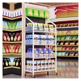 Snack-Regal im Supermarkt Süßigkeiten-Ausstellungsregal, große Kapazität, Snack-Organizer, schwere Einzelhandels-Ausstellungsregale mit Rädern, Eckladen-Ausstellungsregal, for Medizin, Veranda, Küche(