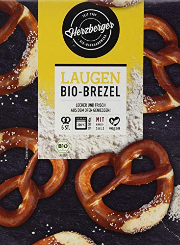 Herzberger Bäckerei Bio Laugenbrezel mit Hagelsalz, 528 g (Tiefgefroren)