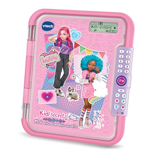 VTech KidiSecrets 365 Mein geheimes Audiotagebuch, speichert 365 Sprachnotizen, Geheimcode, personalisierbar, inkl. Notizbuch und Marker, Geschenk für Kinder ab 5 Jahren, ESP-Version