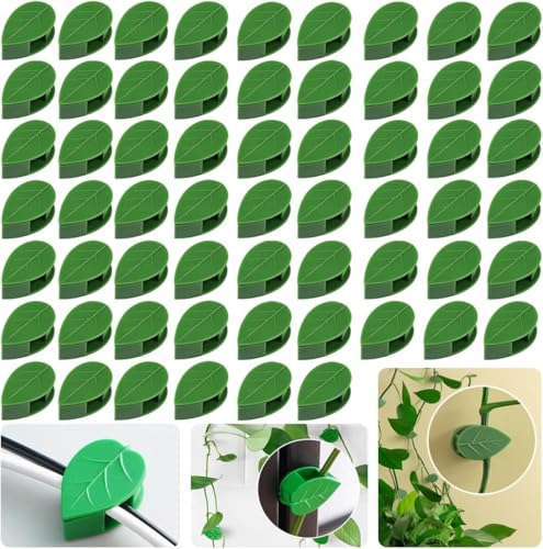 weiclianhp 40 Stück Pflanzenclips Wand, Grüne Pflanzenhalter Wand Clips, Pflanzen Wandhalterung, Rankhilfe Wand, Pflanzenclips für Kletterpflanzen für Gartenarbeit, Pflanzenstützung