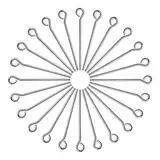TOAOB 25mm Ösenstifte Edelstahl 200 Stück Open Eye Pins Silber für Ohrring Anhänger Perlen Schmuck DIY Handwerk Machen