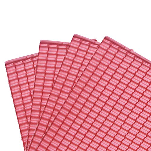 QOTSTEOS 4 Stück Mini Dachschindeln, PVC-Modellbau-Layout-Landschafts-Mini-Dachziegel, Sandtisch, Bauzubehör, zur Gestaltung von Modelllandschaften, Tierhäusern(Rot)