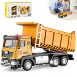 Baustellen Fahrzeuge Metall Kunststoff Lastwagen, 1:40 Metall Baufahrzeuge LKW Auto Spielzeug Kinder Baustellenfahrzeuge mit Sound und Licht Lastwagen Bagger Spielzeug Geschenk Jungen 3 4 5 6 Jahre