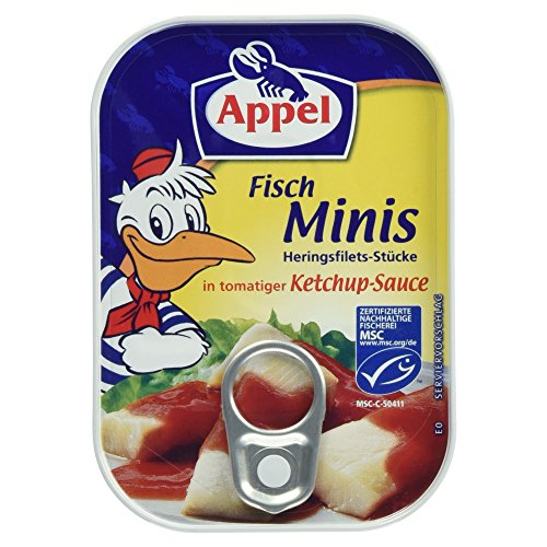 Appel Fisch-Minis, Heringsfilets-Stücke in tomatiger Ketchup-Sauce, 100g