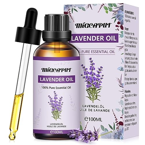 Migcaput Ätherische Öle lavendelöl 100 ml,100% Reine Natürliche , Aromatherapieöl von Erstklassige Qualität, Duftöle für Diffusor, Luftbefeuchter, Entspannen, Massage, Bad