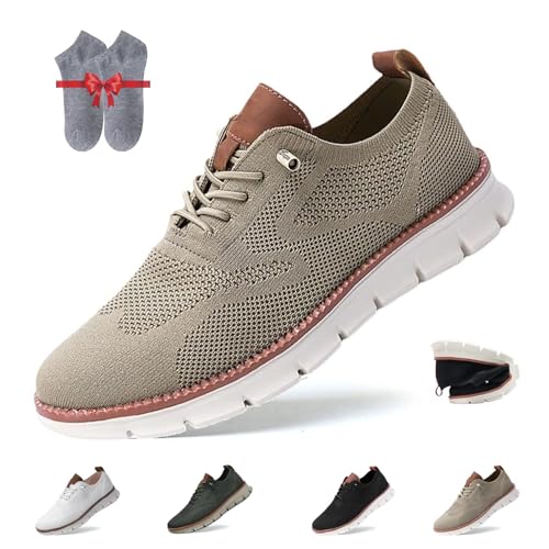 Overhil1s Wearbreeze-Schuhe für Herren, Breeze Urban Schuhe Herren, Urban – Ultrabequeme Schuhe, Breeze Schuhe Herren Atmungsaktive Mesh-Freizeitkleidung-Bootsschuhe(Khaki,45 EU)