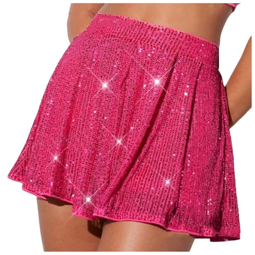 Damen Short Mit Pailletten Hohe Taille Glitzer Sexy Casual Hotpants Festivals Outfits Rave Party Outfits Glänzend Club Für Nachtclub Karneval Shorts Damen Hotpink S Warehouse Deals Angebote