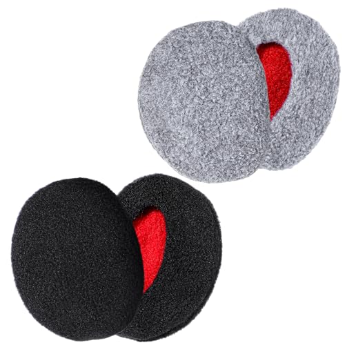 PEOVLVN 2 Paar Ohrenschützer dicke Earbags Winter Earbags Ohrenschützer ohrenwärmer für männer & frauen,ohrwärmer ohne Band,Klassische Fleece für Damen/Männer/Kinder(L)