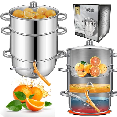 KARL HAUSMANN Dampfentsafter aus Edelstahl - 5L - Entsafter für alle Herdarten auch Induktionsgeeignet - Fruchtentsafter mit Glasdeckel - Topf Entsafter - Saftpresse - Juice Machine - Spülmaschinen