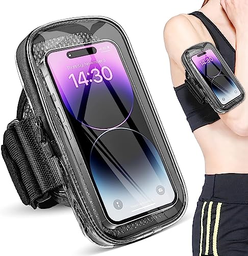 Klarer Handyhalter-Armbandärmel zum Laufen,Sportarmbandhülle für iPhone 14 Plus 13 Pro Max 12 11 X XS Samsung Android,universelle Armbandtasche mit Schlüssel- und Kartenfach für Workout,Übung,Fitness