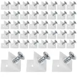 50 Stk Rückwandverbinder, Schubladen Keile, Durchhängende Schubladenböden, Schrankrückwand, Kunststoff Rückwandhalter mit Schrauben - (50, Weiß)