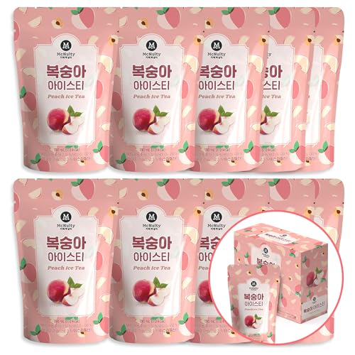 McNulty Koreanischer Pouch Drink 190ml x 10er | Erfrischende Getränke im K-Style Beutel | Fruchtige & Kaffee-Sorten | Direkt trinkfertig – ideal für unterwegs (1Box (10er), Peach Ice Tea)